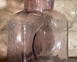 Blenko Double Spout Pitcher Purple 8in