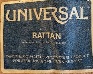 Universal Rattan Vintage Loveseat 33 x 59 x 33 HxWxD