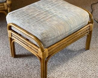 Universal Rattan Ottoman Vintage 17 x 26 x 21 HxWxD