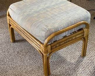 Universal Rattan Ottoman Vintage 17 x 26 x 21 HxWxD
