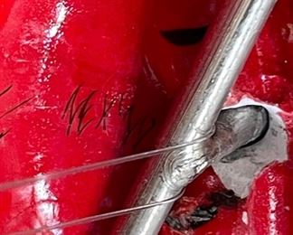 Mexican Folk Art MaCaw on Perch Bird: 18in Long