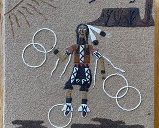 Irene A Begay Sand Painting Navajo Hoop Dancer #1 8x8in