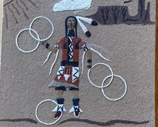 Irene A Begay Sand Painting Navajo Hoop Dancer #2 8x8in