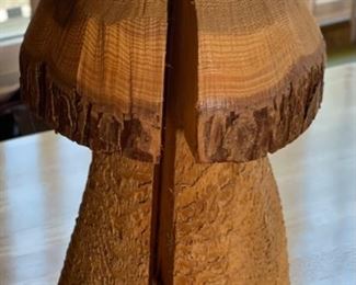 Chainsaw Carved Mushroom Man 18in H x 10in Diameter