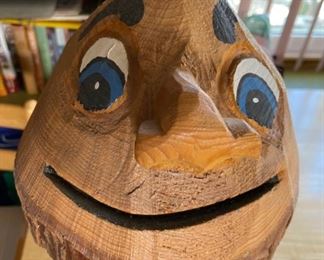 Chainsaw Carved Mushroom Man 18in H x 10in Diameter