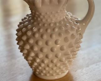 Fenton Hobnail Milk Glass Mini Pitcher Creamer 6in H
