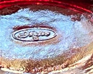 Fenton Red Hobnail Ruffle Vase Small 3in H x 4in Diameter