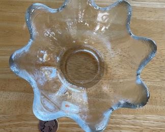 Blenko Clear Lotus Bowl 3in H x 5.5in