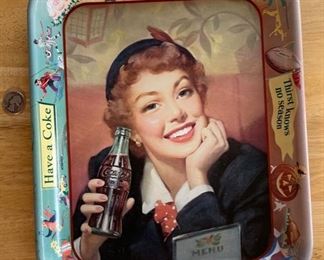 1950s Coca-Cola Serving Tray Thirst Knows No Season 1.5in x 10.75x13.5in HxWxD