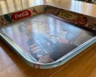 1950s Coca-Cola Serving Tray Thirst Knows No Season 1.5in x 10.75x13.5in HxWxD