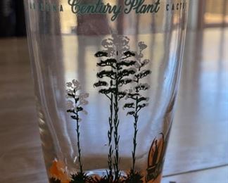 4pc Blakely Cactus Glasses Clear Tumblers 5.25in H x 3.25in Diameter