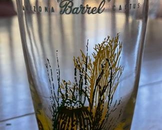 4pc Blakely Cactus Glasses Clear Tumblers 5.25in H x 3.25in Diameter