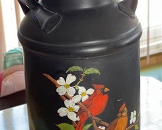 Wilma Hume hand painted Milk Can 20in H x 11in Diameter
