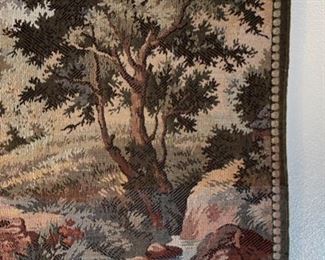 Stagecoach - Gobelin tapestry wall rug wall carpet Vintage Germany needlepoint tapestry 30x68in