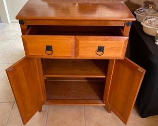 Wood Iron Accent Cabinet 35x28x16in HxWxD