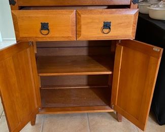 Wood Iron Accent Cabinet 35x28x16in HxWxD