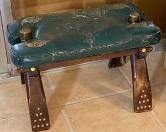 Vintage Camel Saddle Stool 14x22x12in