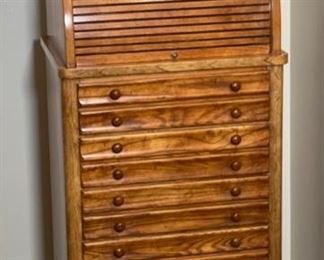 Stanley Furniture Roll Top Dresser Jewelry Cabinet 55x22.25x19in