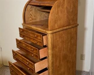 Stanley Furniture Roll Top Dresser Jewelry Cabinet 55x22.25x19in