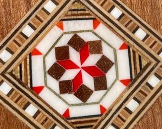 Wood Inlay Trinket Box 2.5x5.25x4.25in HxWxD