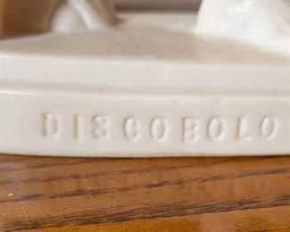 Discobolus Statue Alabaster Resin 14x8x3.4in HxWxD