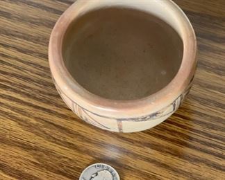 Hopi Pueblo Pottery Native American Pot 2in H x 3.25in Diameter