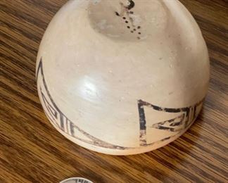 Hopi Pueblo Pottery Native American Pot 2in H x 3.25in Diameter