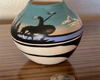 Cedar Mesa Pottery Pot Native American 3in H x 3.25in Diameter