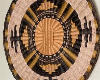 Third Mesa Hopi Tray Basket Flat #1 Native American 14.5in Diameter