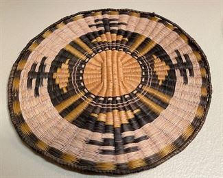 Third Mesa Hopi Tray Basket Flat #1 Native American 14.5in Diameter