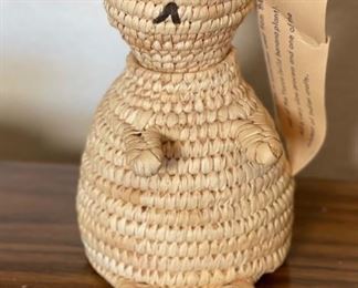 Papago Coil Basket Weave Dog Tohono O'odham 6x4x6in