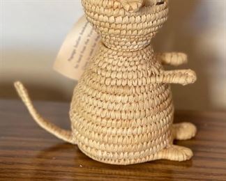 Papago Coil Basket Weave Dog Tohono O'odham 6x4x6in