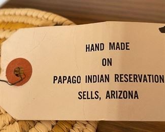 Papago Lidded Coil Basket Tohono O'odham 4in H x 6.25in Diameter