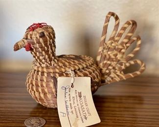 Koasati Julis Williams Native American Chicken Basket 4x3x7in HxWxD