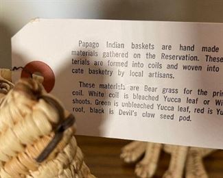 Papago Coil Basket Spotted Dog Tohono O'odham #2 7x3x5in HxWxD