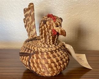 Koasati Julis Williams Native American Chicken Basket 4x3x7in HxWxD