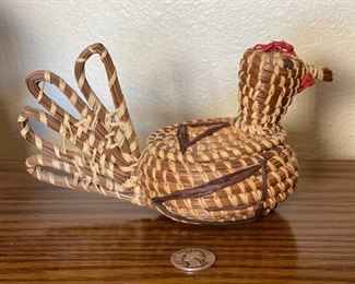 Koasati Julis Williams Native American Chicken Basket 4x3x7in HxWxD