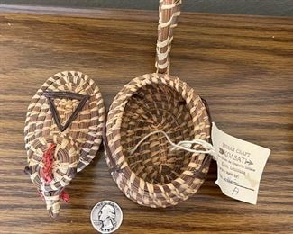 Koasati Julis Williams Native American Chicken Basket 4x3x7in HxWxD