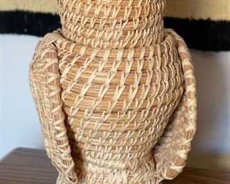 Susie Ramon Papago Coil Basket Owl Tohono O'odham Native American 11x7x5in