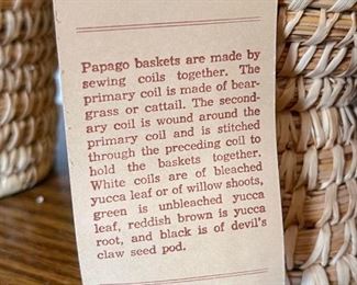 Susie Ramon Papago Coil Basket Owl Tohono O'odham Native American 11x7x5in