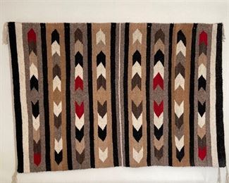 Navajo Banded Chevron Blanket Native American 43x63.5in