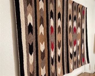 Navajo Banded Chevron Blanket Native American 43x63.5in