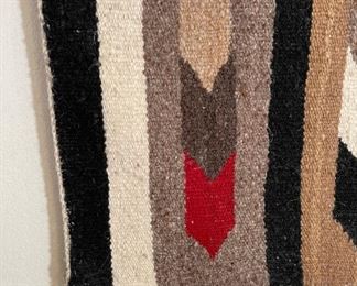 Navajo Banded Chevron Blanket Native American 43x63.5in