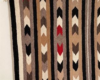Navajo Banded Chevron Blanket Native American 43x63.5in
