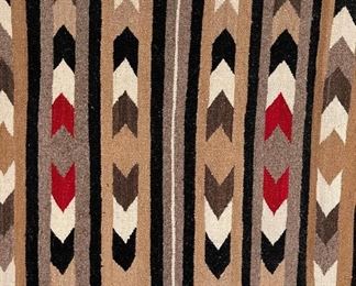 Navajo Banded Chevron Blanket Native American 43x63.5in