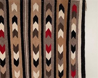 Navajo Banded Chevron Blanket Native American 43x63.5in