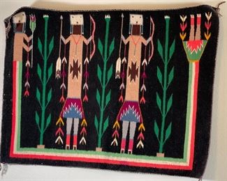 Navajo 3 Yei Rug Native American 30x39in