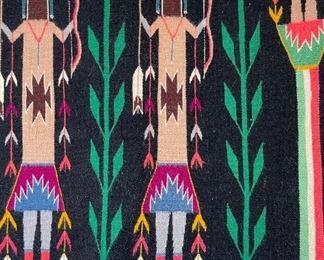 Navajo 3 Yei Rug Native American 30x39in