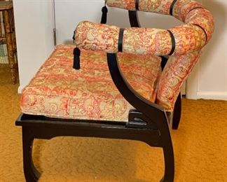 Asian Upholstered Chair Norman Fox Macgregor For Sam Belz James Mont Style Chinoiserie 27x28x25in HxWxD