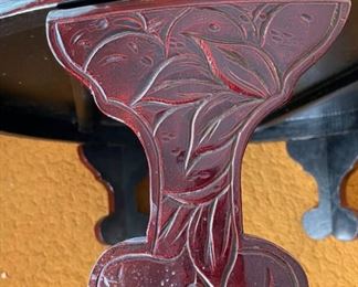 Japanese Hand Painted MOP Inlay Coffee Table 13in H x 37.5in Diameter of